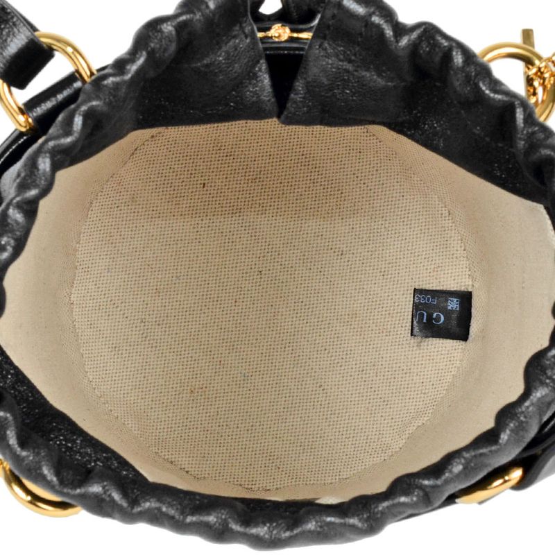 Gucci Horsebit 1955 Handbag 2WAY Leather 637115 Black Bucket Bag Shoulder Bag