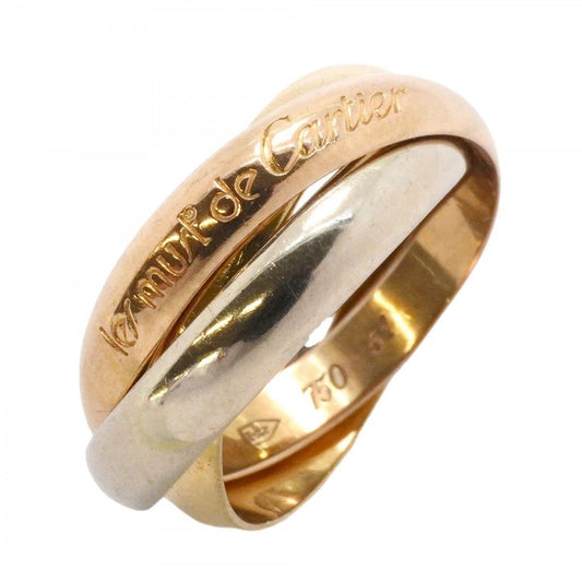 CARTIER Trinity Ring 51 K18YG 18K Yellow Gold White Gold Rose Gold Women's