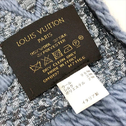 Louis Vuitton Monogram Shine Echarpe Logo Mania Scarf Blue