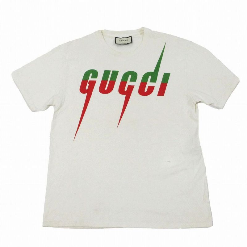 Gucci 565806 Xjazy Blade Print T-Shirt Short Sleeve Top White Size M Men's