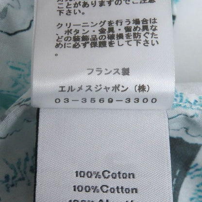 Hermes 100% Cotton Tatersale Remix Bis Total Pattern Sleeve Serie Button Long