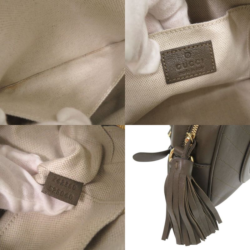 Gucci Blondi 742360 Leather Brown Shoulder Bag 0312 Gucci
