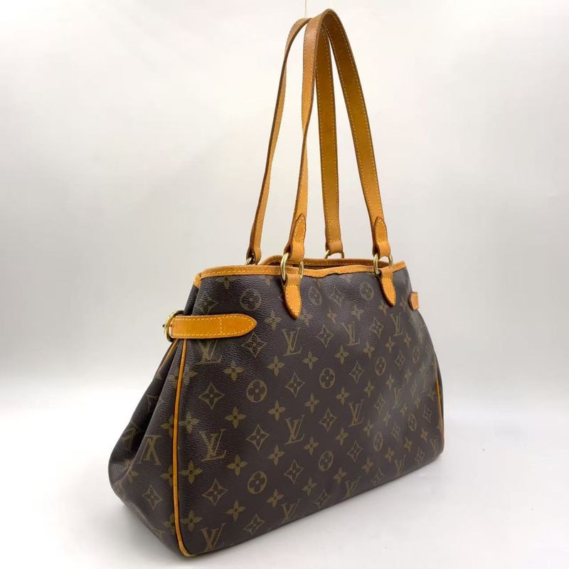 Louis Vuitton Batignolles Orizontal Monogram Leather × PVC Brown Shoulder Bag