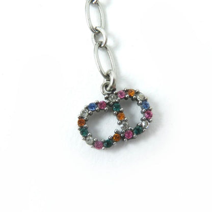 Christian DIOR Logo Choker With Rhinestones Black Multicolor Storage With Bag