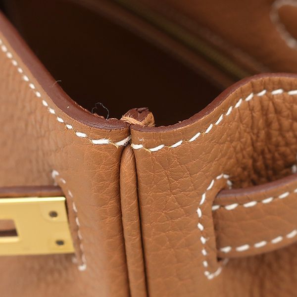 Hermes 2-Way Bag Kelly 25 Inside Sewn Togo Gold Hardware Brown Shoulder K