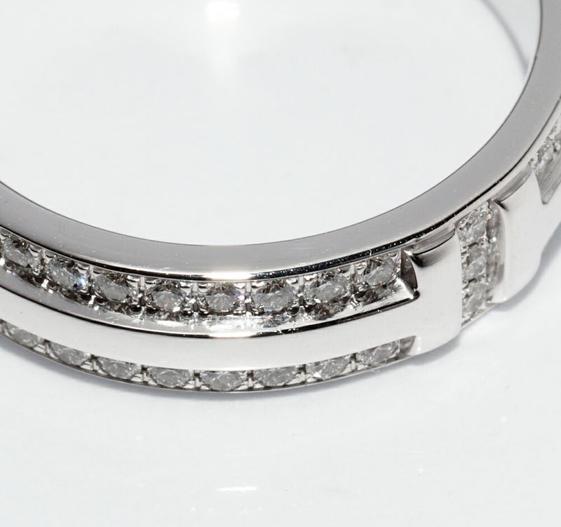 Tiffany & Co Ring 18K White Gold Diamond 040ct TTWO Narrow Ring Full Diamond