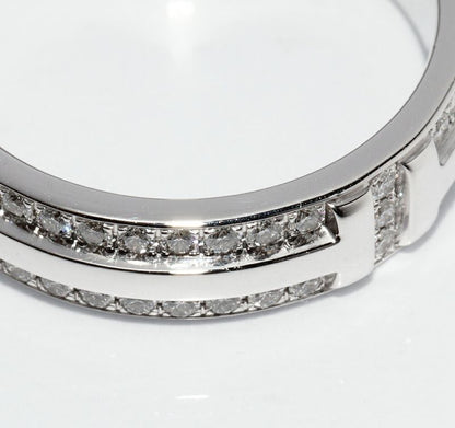 Tiffany & Co Ring 18K White Gold Diamond 040ct TTWO Narrow Ring Full Diamond