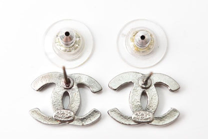 Chanel Earrings Chanel Coco Mark CC Gunmetalic 230713