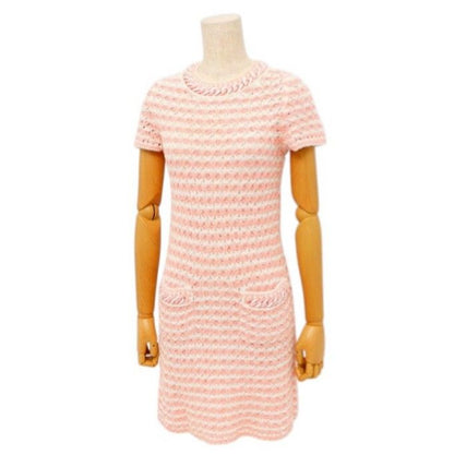 Chanel Dress Size 34 P58 Braided Chain Knit Dress CC Logo Button Coco Mark