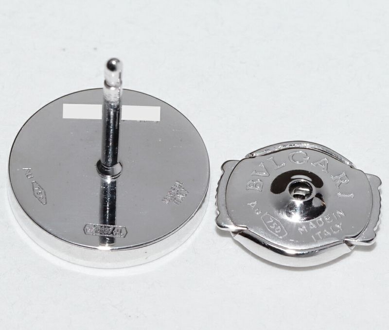 Bulgari Earrings 18K White Gold Onyx Bulgari Single Earrings Only One Side