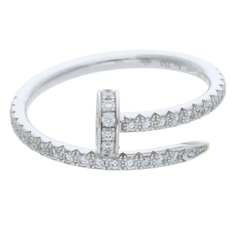 Cartier Juste UN CLOU RING SM Juste Un Clou 18K White Gold PAVE Diamond Ring