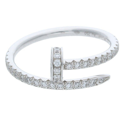 Cartier Juste UN CLOU RING SM Juste Un Clou 18K White Gold PAVE Diamond Ring