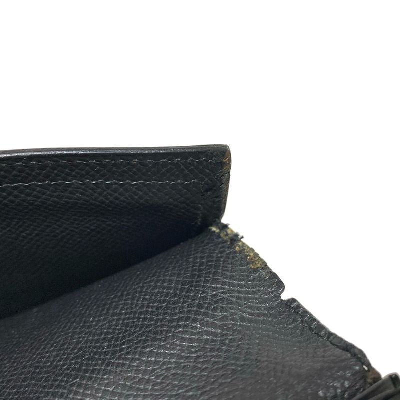 Hermes Long Wallet Bearn Souffle Black New Shape Hardware