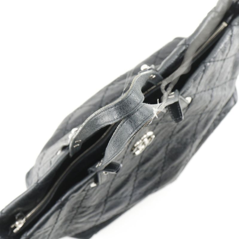 Chanel On The Road Coco Mark A48019 Leather Black Women's Tote Bag