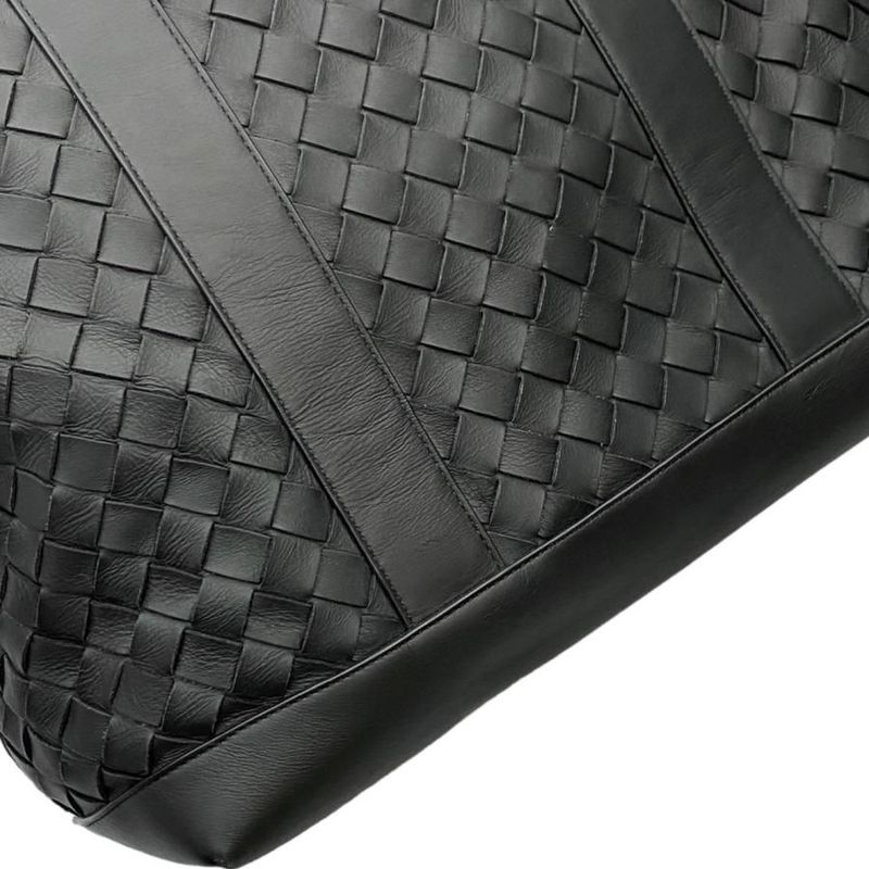 Bottega Veneta Tote Bag Intrecciato Leather Black Silver Hardware Bottega Veneta