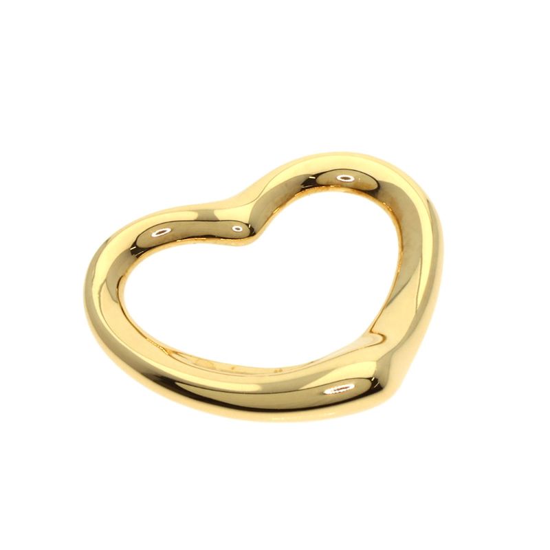 Tiffany & Co Open Heart TOP Pendant Top 18K Yellow Gold Ladies