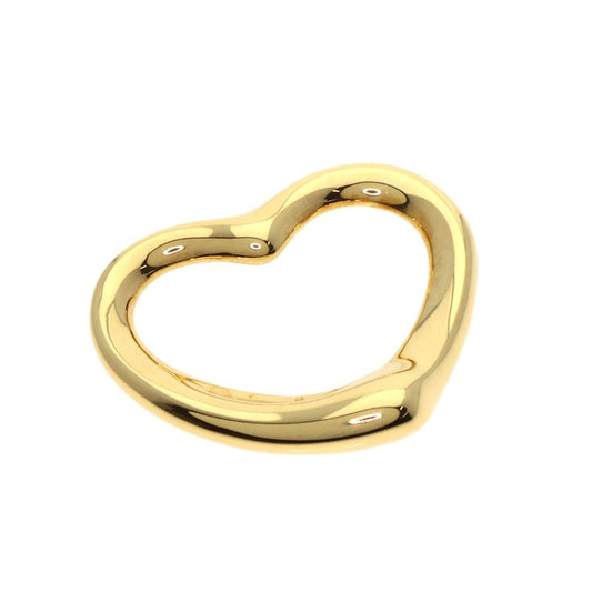 Tiffany & Co Open Heart TOP Pendant Top 18K Yellow Gold Ladies