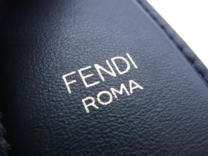 Fendi Leather Shoulder Strap Gold Hardware Women's Black And Gold