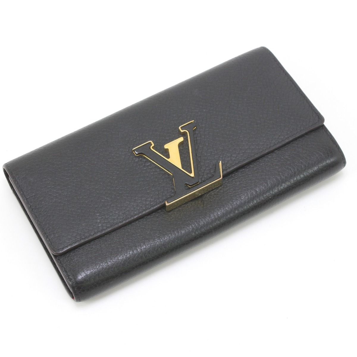 Louis Vuitton Taurillon Portefeuille Capucines Long Wallet M61248 Black