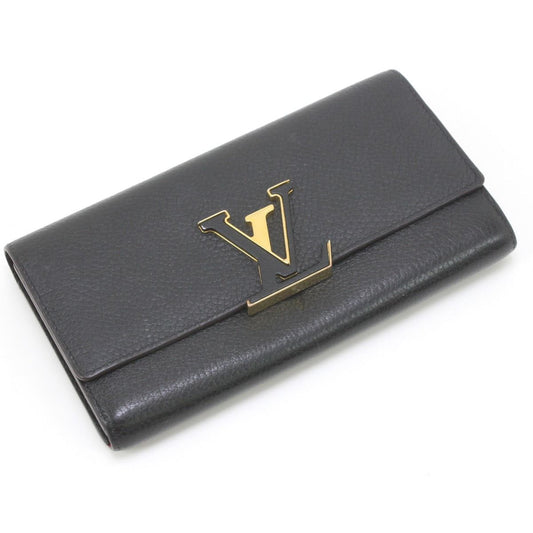 Louis Vuitton Taurillon Portefeuille Capucines Long Wallet M61248 Black