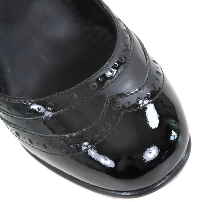 CHANEL G31216 Patent Leather Perforated Wedge Sole Pumps Black 36.5 Storage