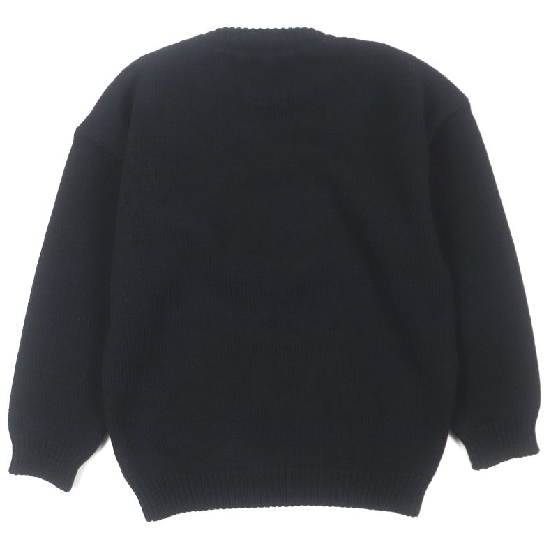 Celine 2a43l717m 94% Wool Pierrot Boxy Crewneck Knit Sweater Black XS Made In