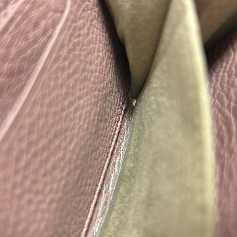 Fendi Coin Case Selleria 8m0313 Pink Gray Round Zipper Leather