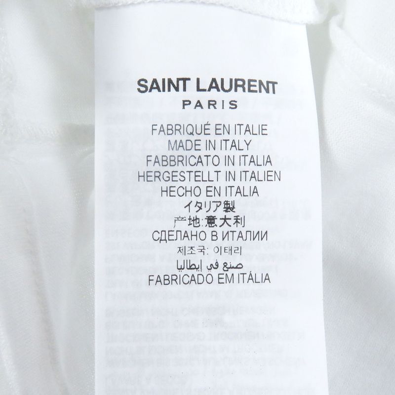 Saint Laurent Paris 2021 464572 100% Cotton Logo Print Crew Neck Short Sleeve