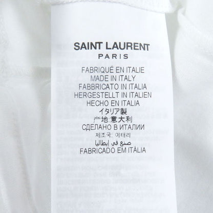 Saint Laurent Paris 2021 464572 100% Cotton Logo Print Crew Neck Short Sleeve