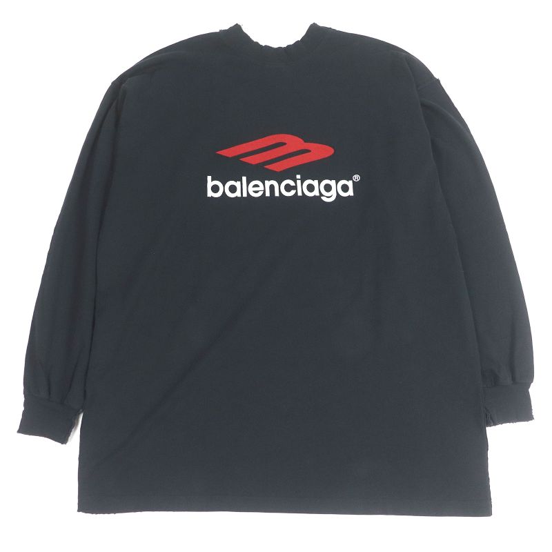 Balenciaga 24SS 791613 TAPE TYPE Oversized Damaged Docking Design Long Sleeve