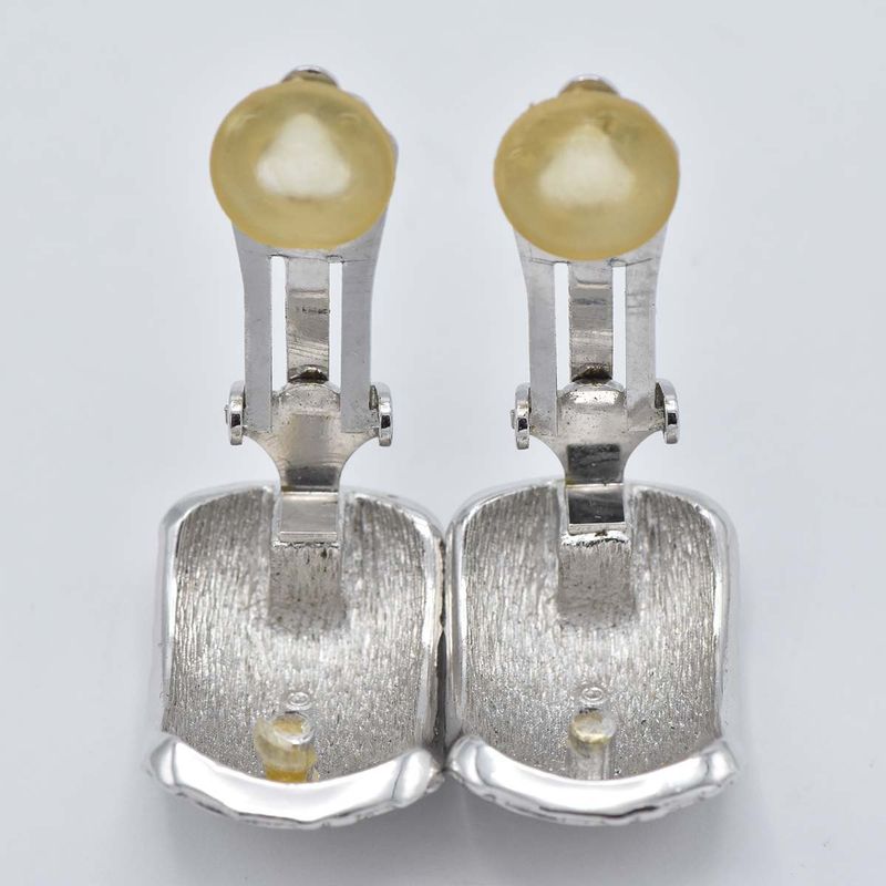 Christian DIOR Earring Trotter Silver Color Accessories Ladies With Box H1744