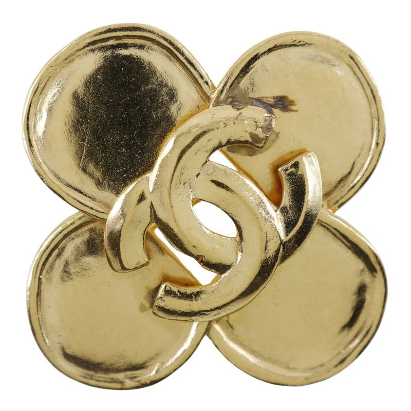 Chanel Clover Gold Plated 96P Ladies 28.8g Brooch