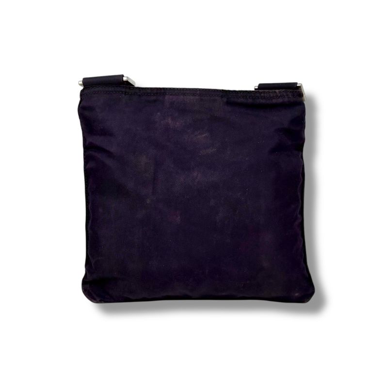 Prada Mini Shoulder Bag Pochette Triangle Logo Purple Tessuto Nylon