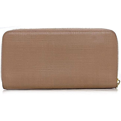Loewe Round Zipper Long Wallet Ec22964 Beigepink Linen