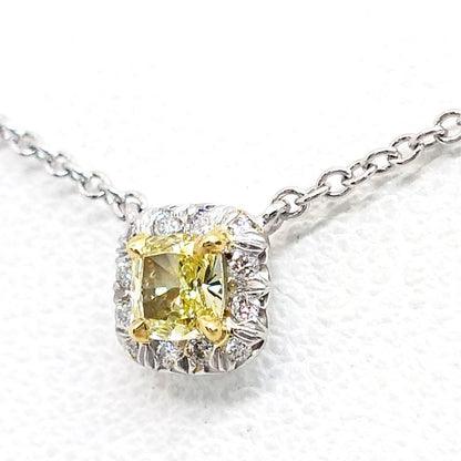 Tiffany & Co Pt950 18K Yellow Gold Soleste Yellow Diamond Necklace