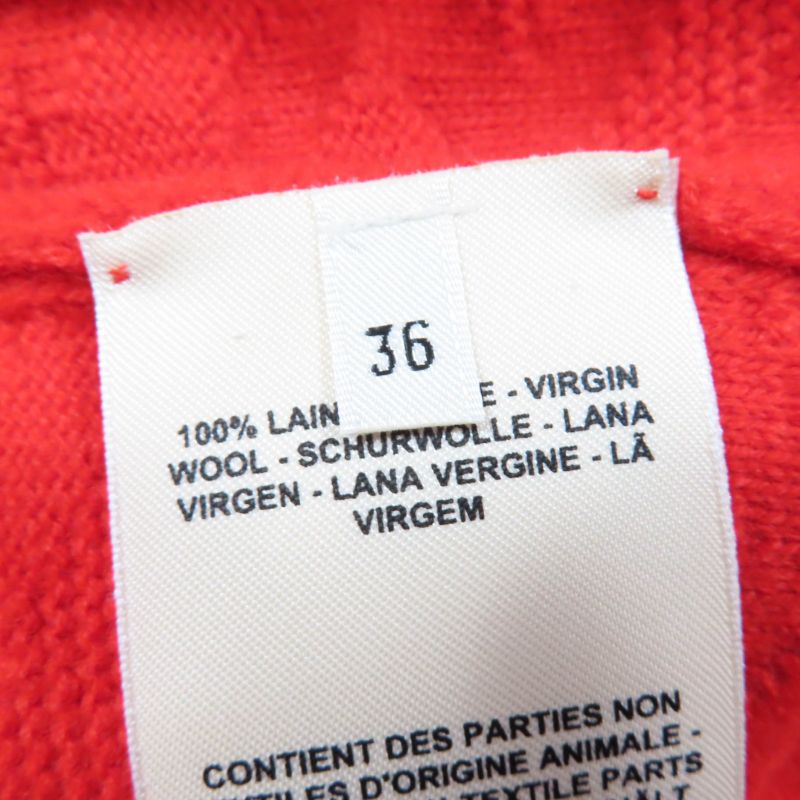 Hermes 2022 100% Wool H Motif Serie Buttons Long Sleeves Knit Cardigan Red