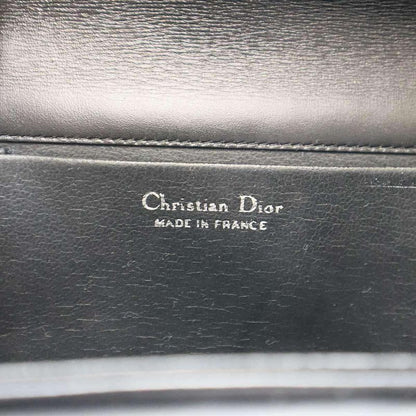 Christian Dior CD Metal Leather Chain Bag Black