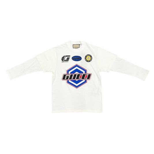 Gucci Long Sleeve T-Shirt Cotton Jersey Logo Embroidery 775788 Xjgcs XS Size