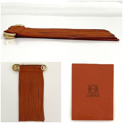 Loewe Brooch Orange Gold Excellent Condition Suede GP Used Loewe