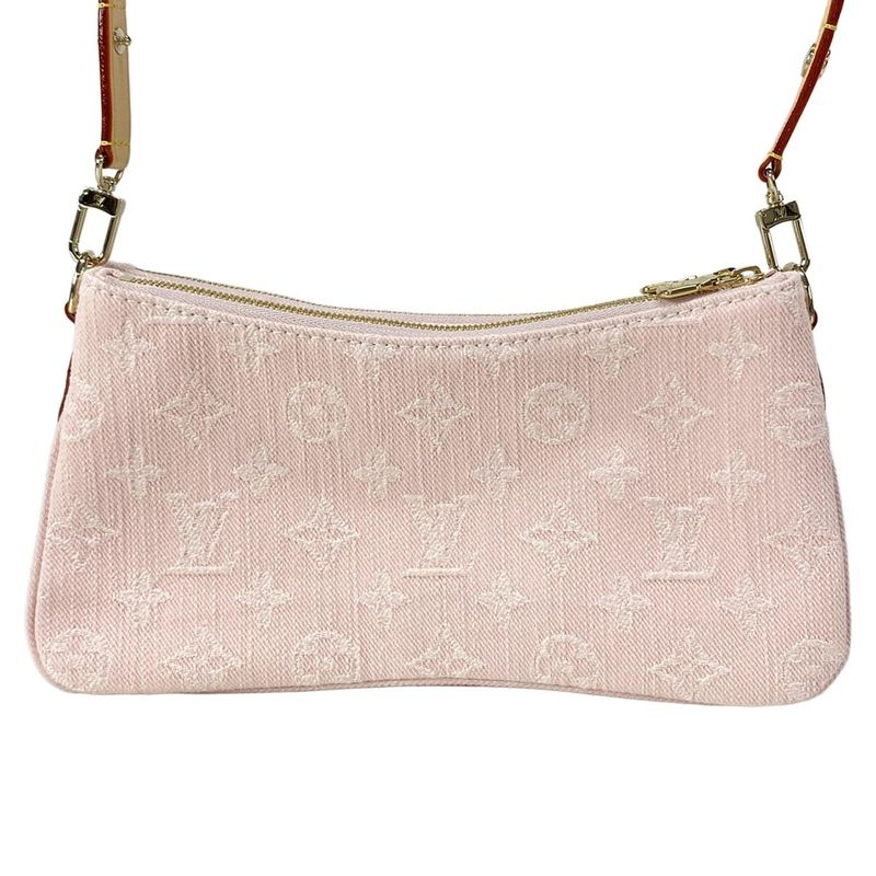 Louis Vuitton Shoulder Bag Monogram Denim Pochette Liv M14159 Washed Pink