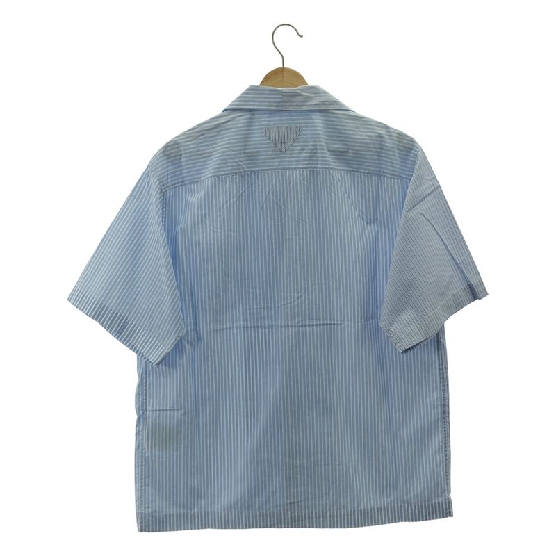Prada - 2025ss - Double Match Stripe Cut Open Collar Short Sleeve Shirt - S -
