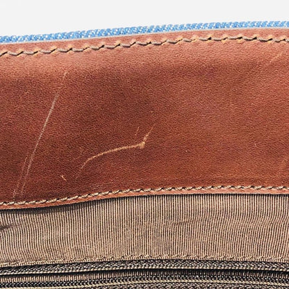 Chanel Tote Bag Denim Blue Coco Mark 5th Shoulder Bag Leather Brown Preowned