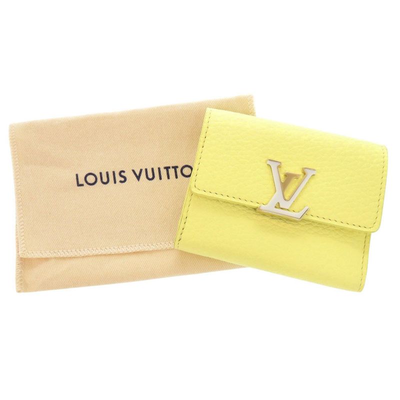 Louis Vuitton Portefeuille Capucines XS M83610 IC Chip Taurillon Leather Yellow