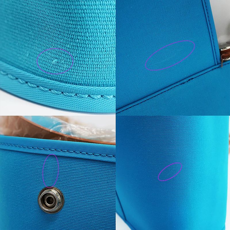 Hermes Cabas Quellen Handbag Tote Bag 2WAY Light Blue- P Engraved