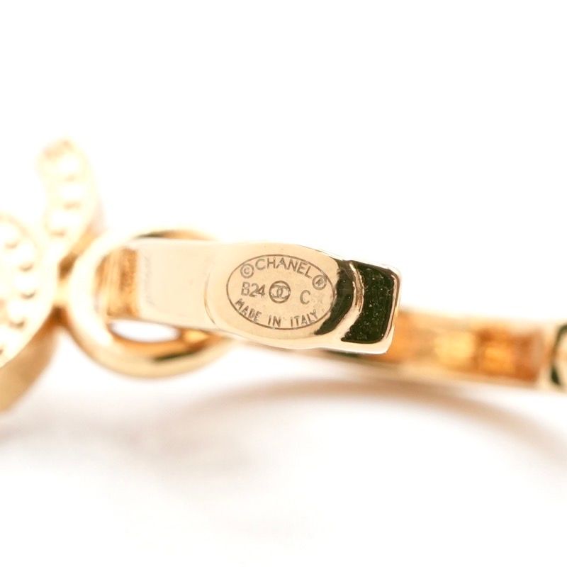 Chanel Earrings Earring Gold Coco Mark Star Hoop Rhinestone