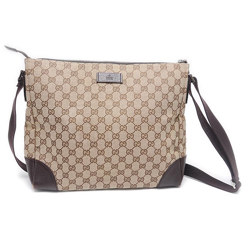 Gucci Shoulder Bag 110054 GG Canvas And Leather A4 Size