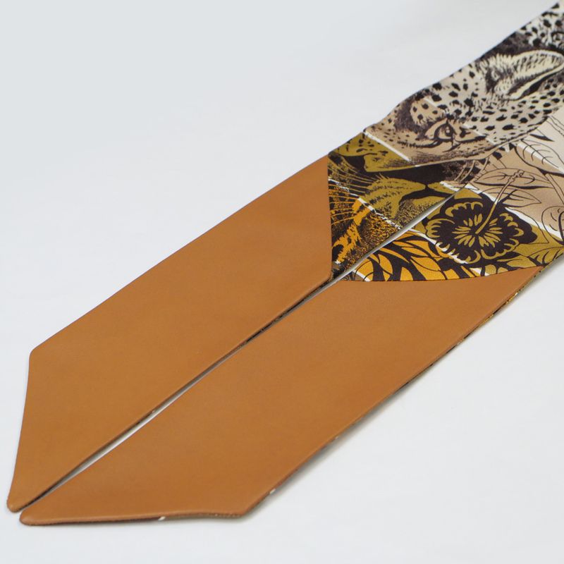 Hermes Twili-jungle Love Rainbow- Silk Leather Sheepskin Scarf Accessory