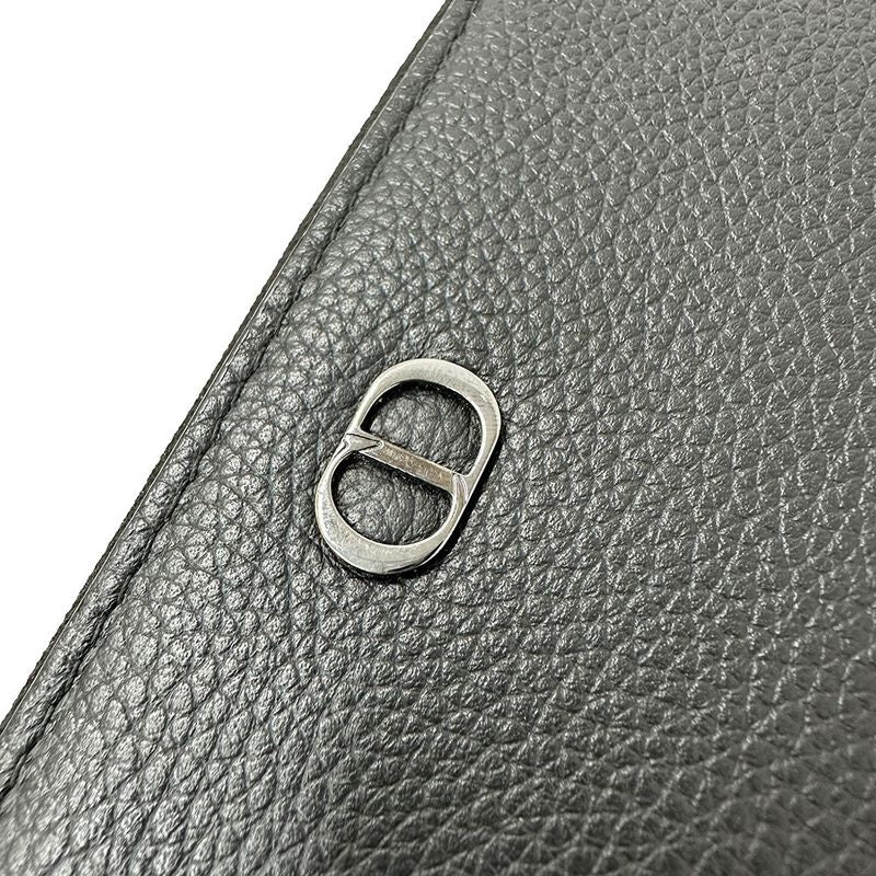 Dior Bag Men's Brand Clutch Bag Second Bag Leather Black Mini Bag