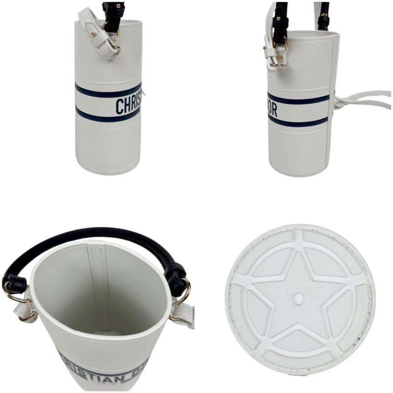 Christian DIOR Vibe Bottle Holder 2WAY Mini Shoulder Bag Navy White