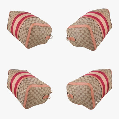 Guccisherry Line Beige And Red And Orange Canvas And Leather 247205 Unknown